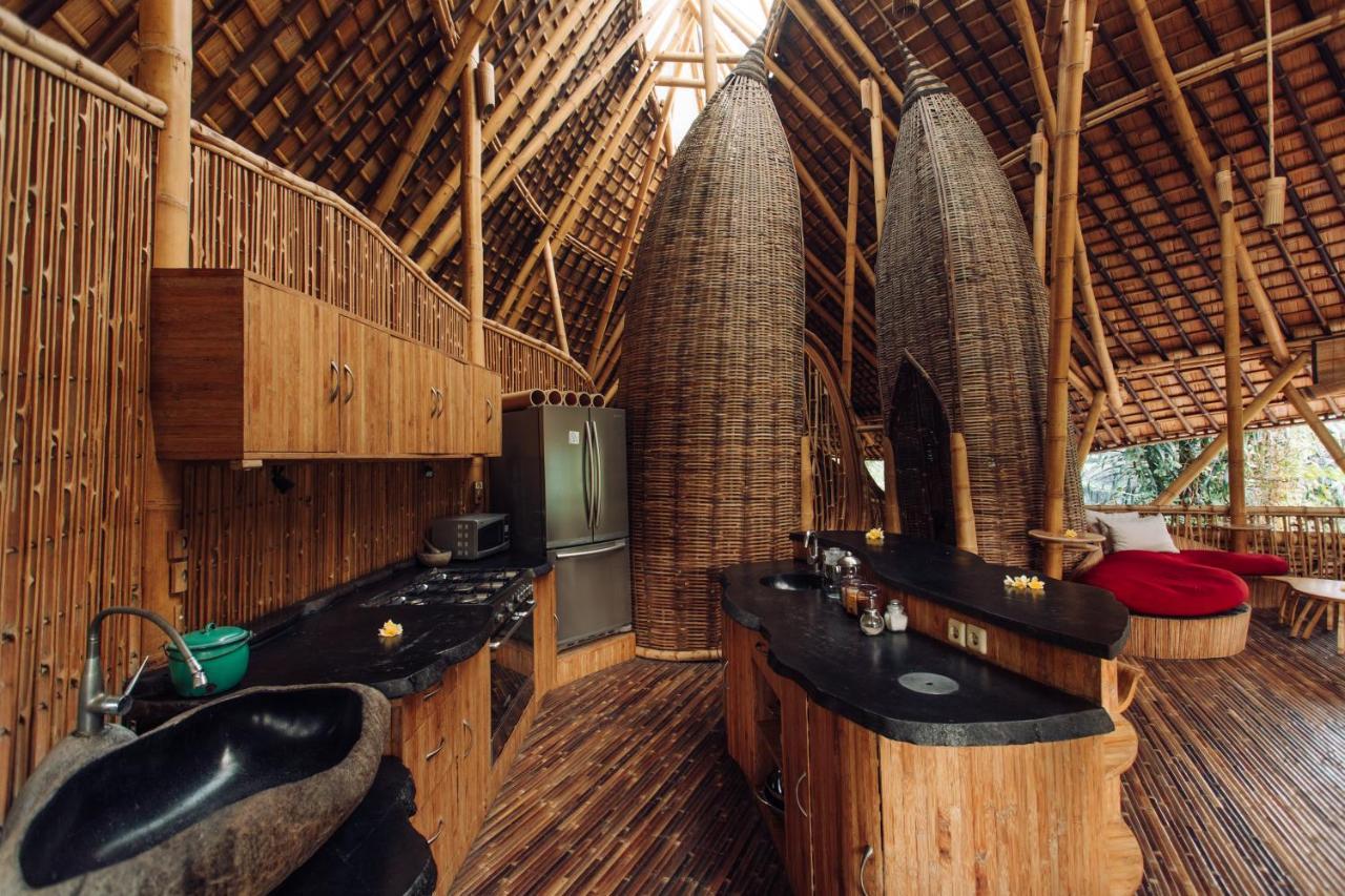 Temple House 3Bds Eco Bamboo House Pool River View Bringkit Exterior photo